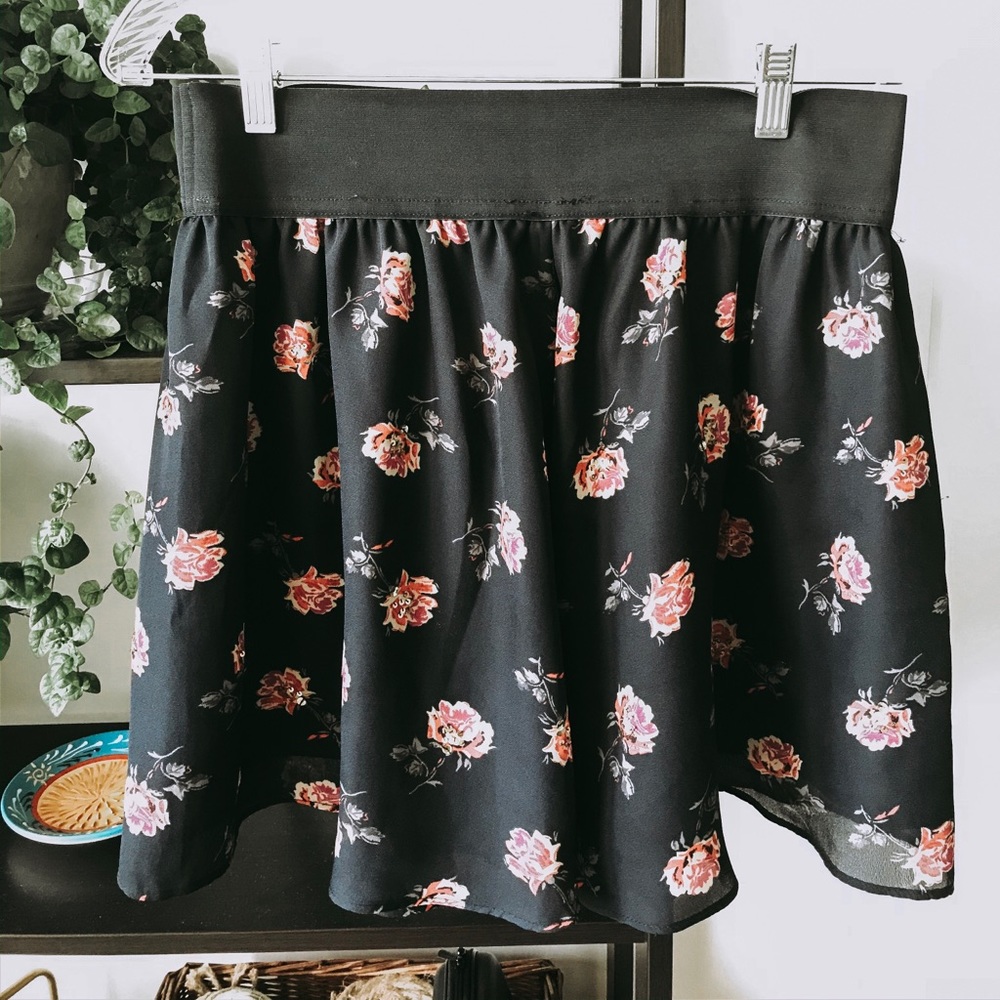 Floral sequin skirt